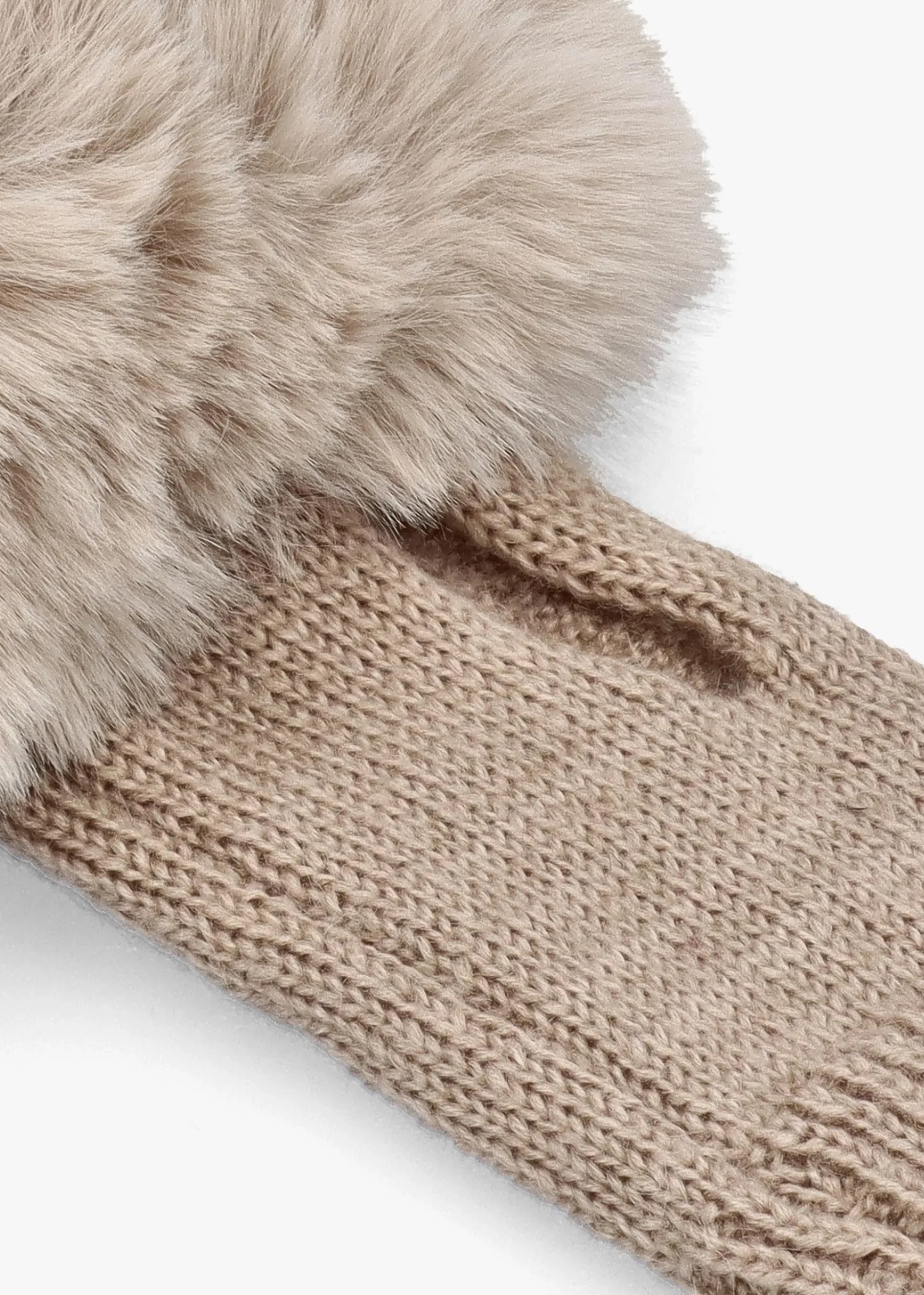 Taupe Faux Fur Fingerless Gloves