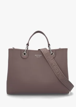 Taupe Pebbled Shopper With Pouch
