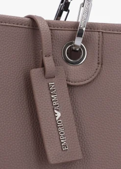 Taupe Pebbled Shopper With Pouch