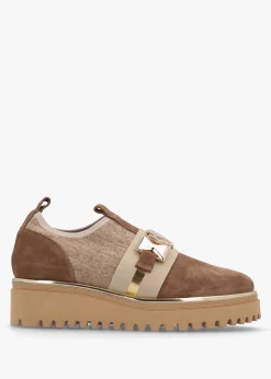 Taupe Suede Adorned Trouser Shoes