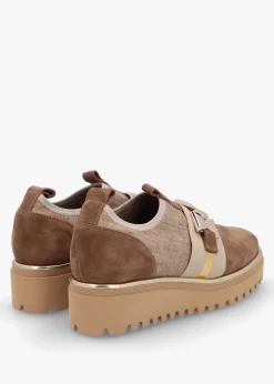 Taupe Suede Adorned Trouser Shoes
