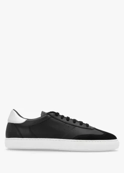Thamby Black Leather Low Profile Trainers