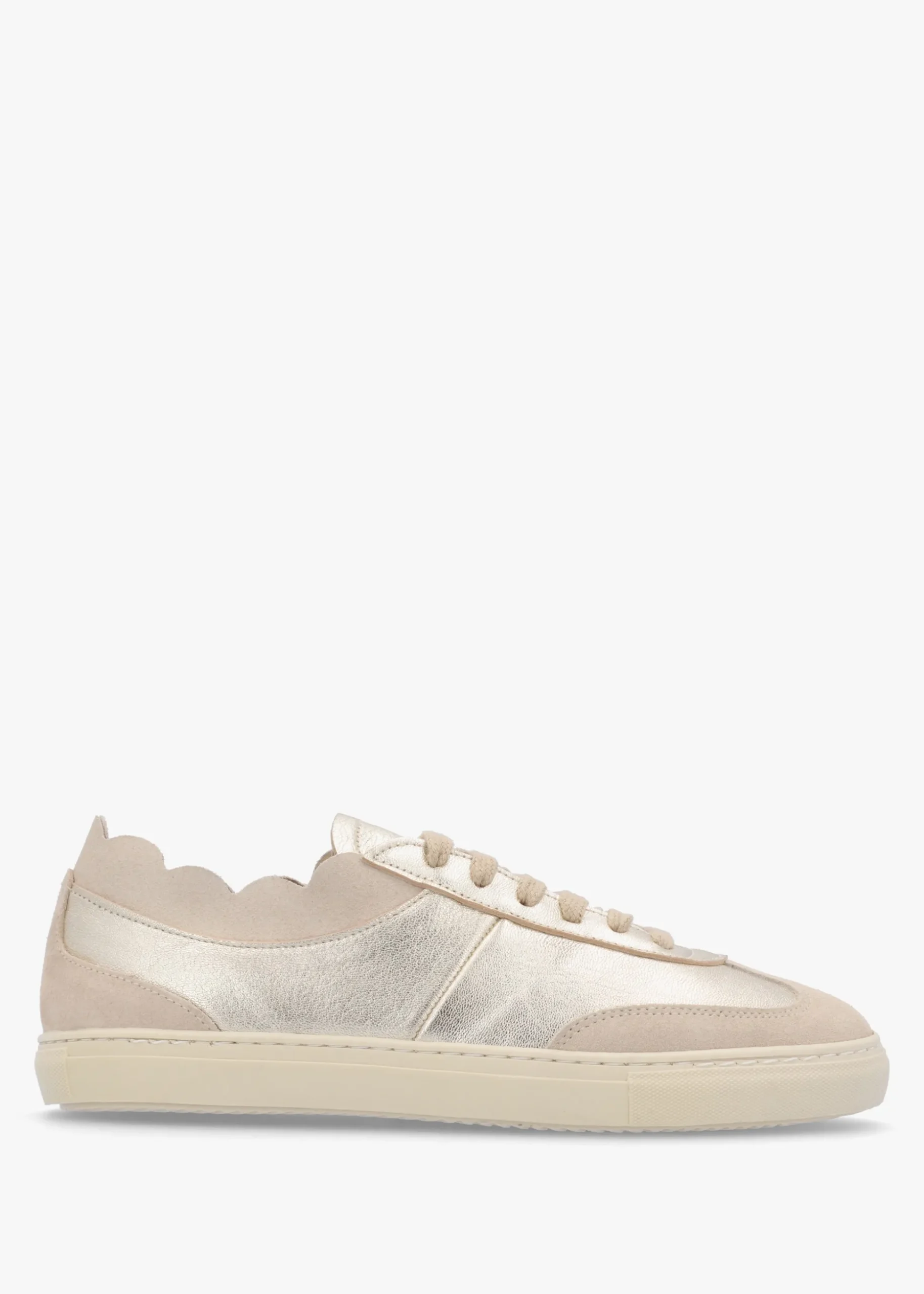 Thascal Gold Leather Low Profile Trainers
