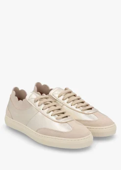 Thascal Gold Leather Low Profile Trainers
