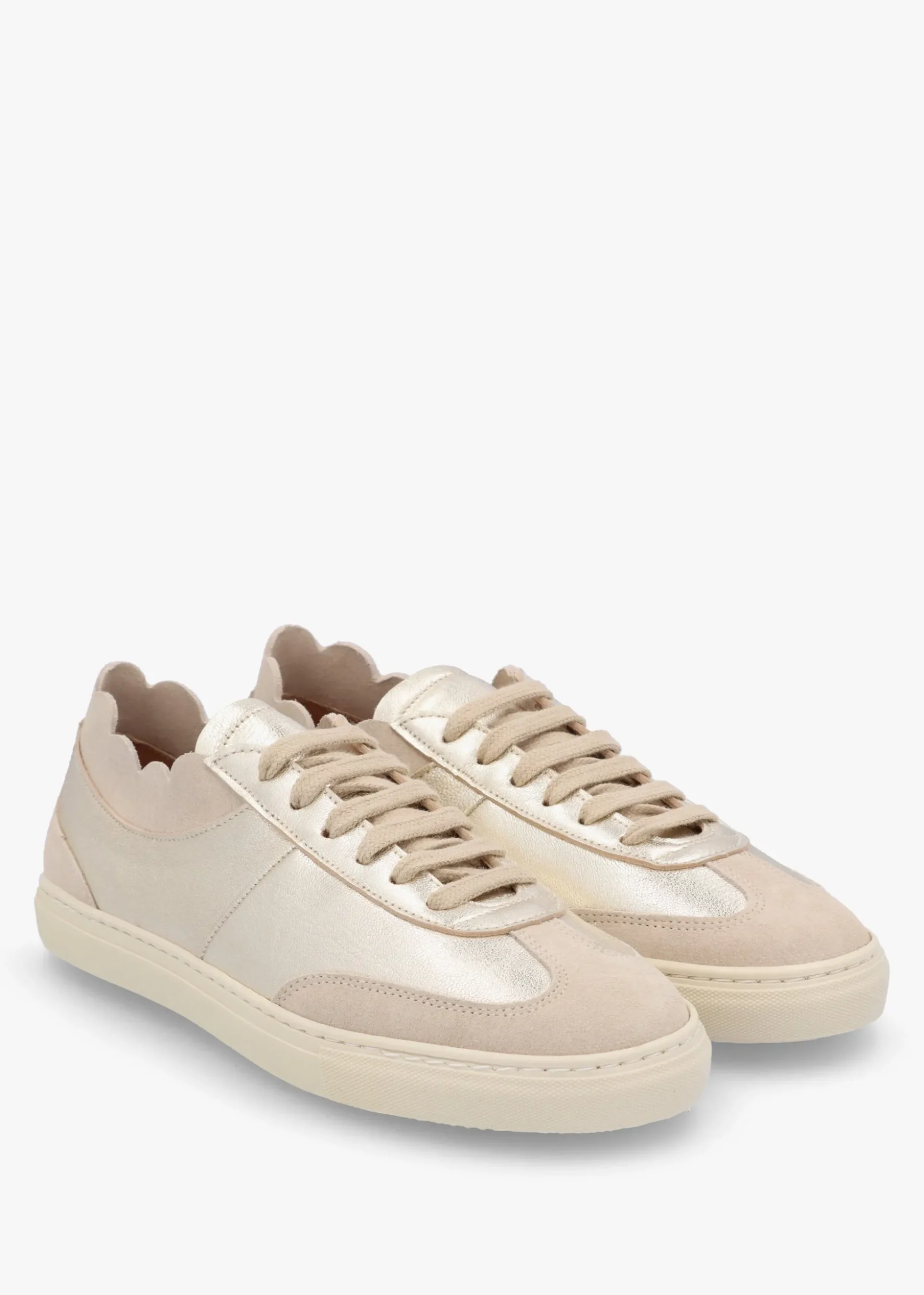 Thascal Gold Leather Low Profile Trainers