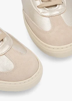 Thascal Gold Leather Low Profile Trainers