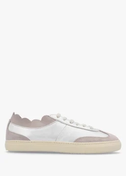 Thascal Silver Leather Low Profile Trainers