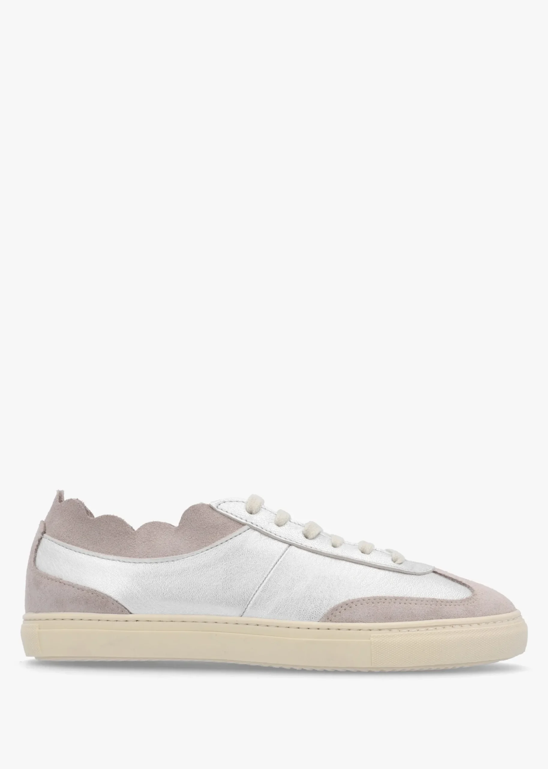 Thascal Silver Leather Low Profile Trainers