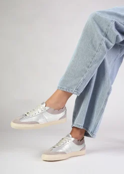 Thascal Silver Leather Low Profile Trainers