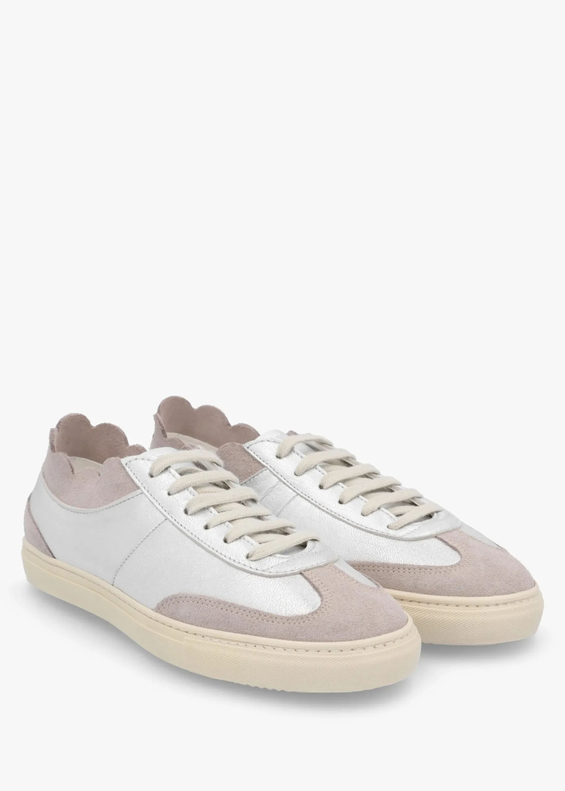 Thascal Silver Leather Low Profile Trainers