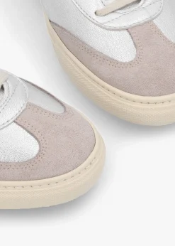 Thascal Silver Leather Low Profile Trainers