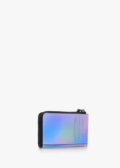 The Airbrush Utility Snapshot Top Zip Blue Multi Leather Wallet