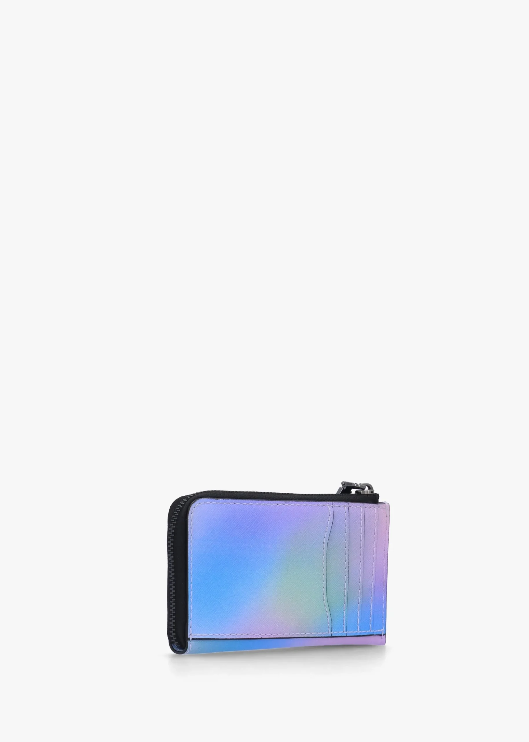 The Airbrush Utility Snapshot Top Zip Blue Multi Leather Wallet