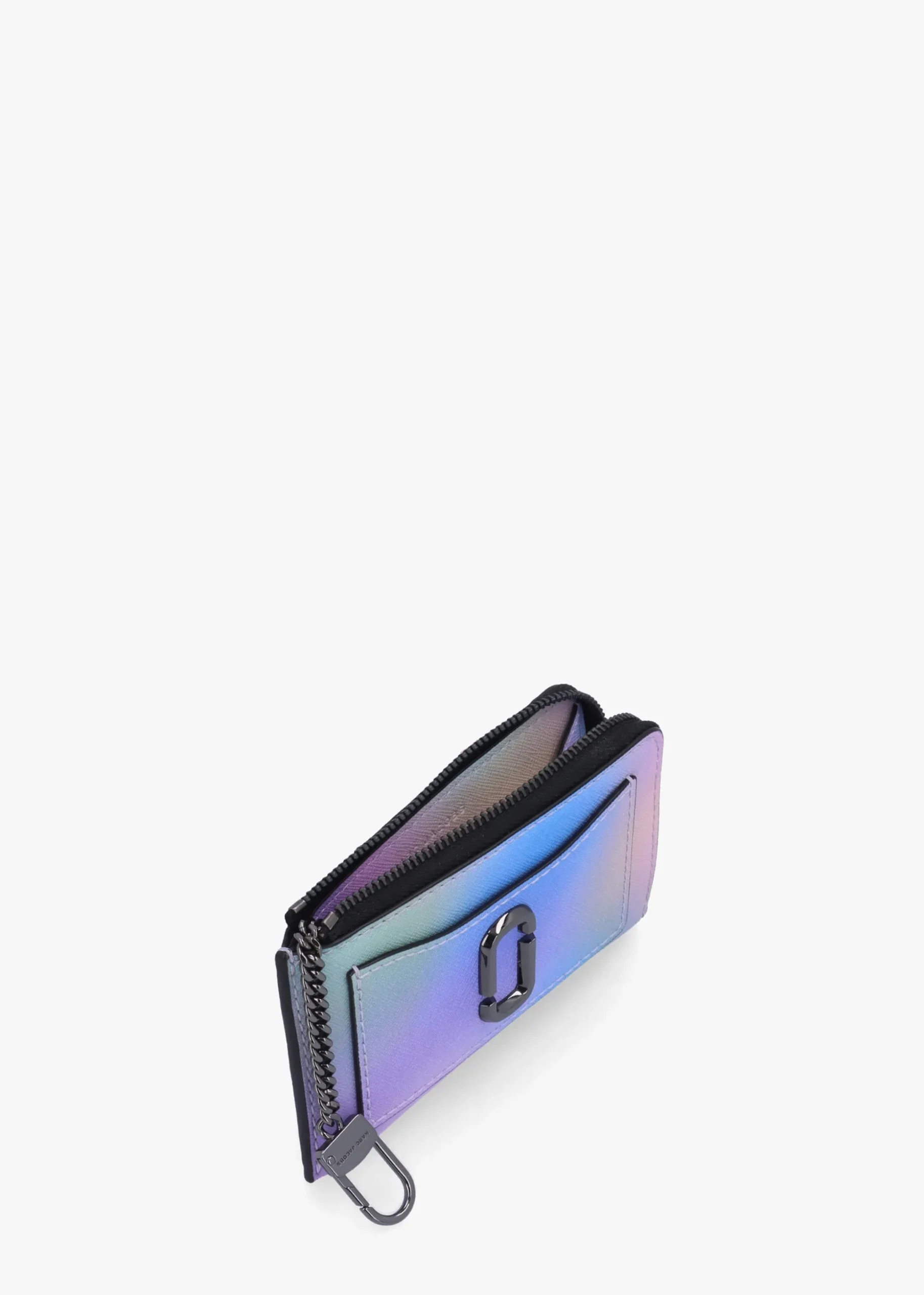 The Airbrush Utility Snapshot Top Zip Blue Multi Leather Wallet