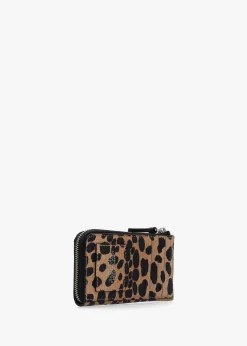 The Cheetah Top Zip Black Multi Leather Wallet