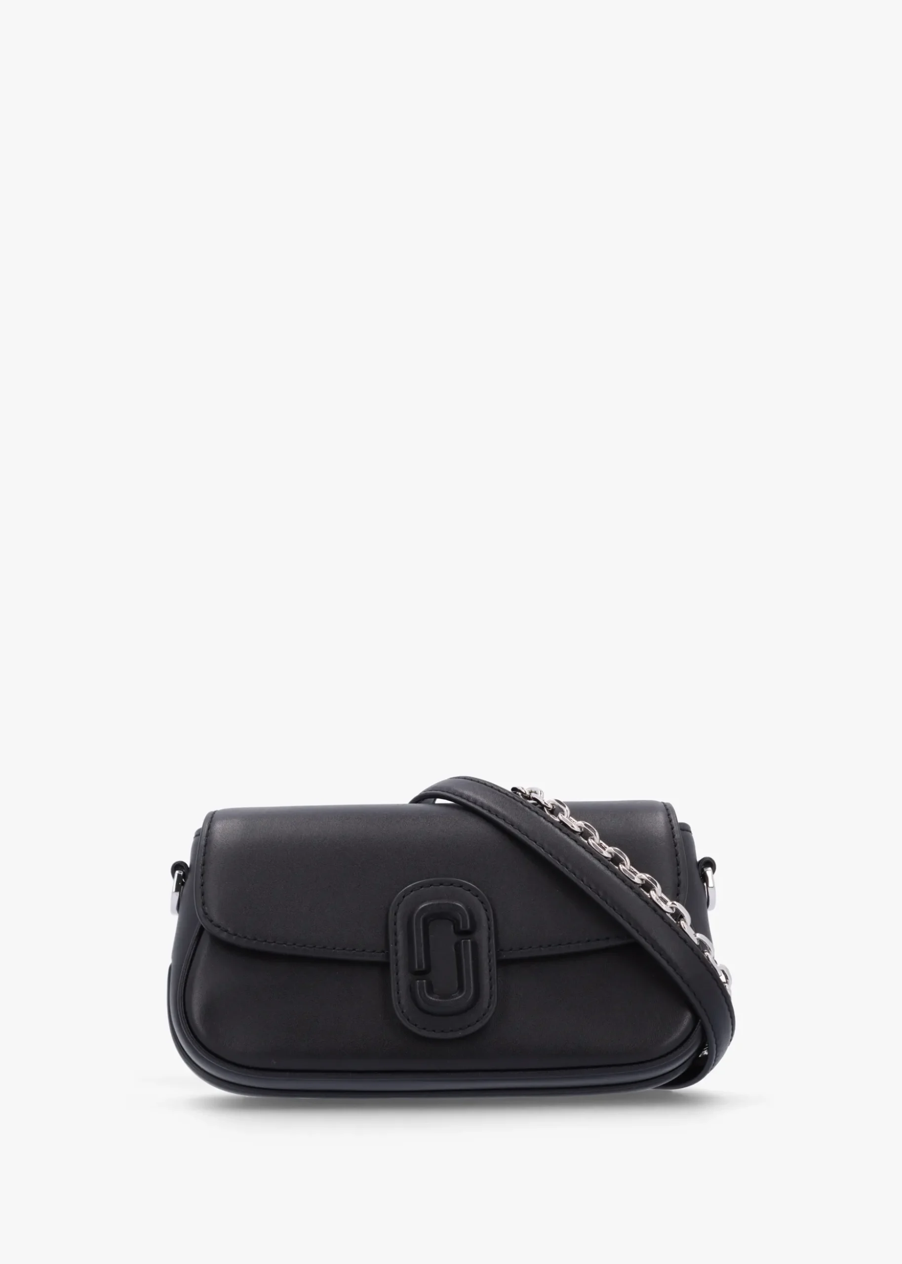 The Clover Black Leather Shoulder Bag