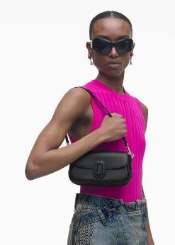 The Clover Black Leather Shoulder Bag