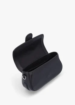 The Clover Black Leather Shoulder Bag