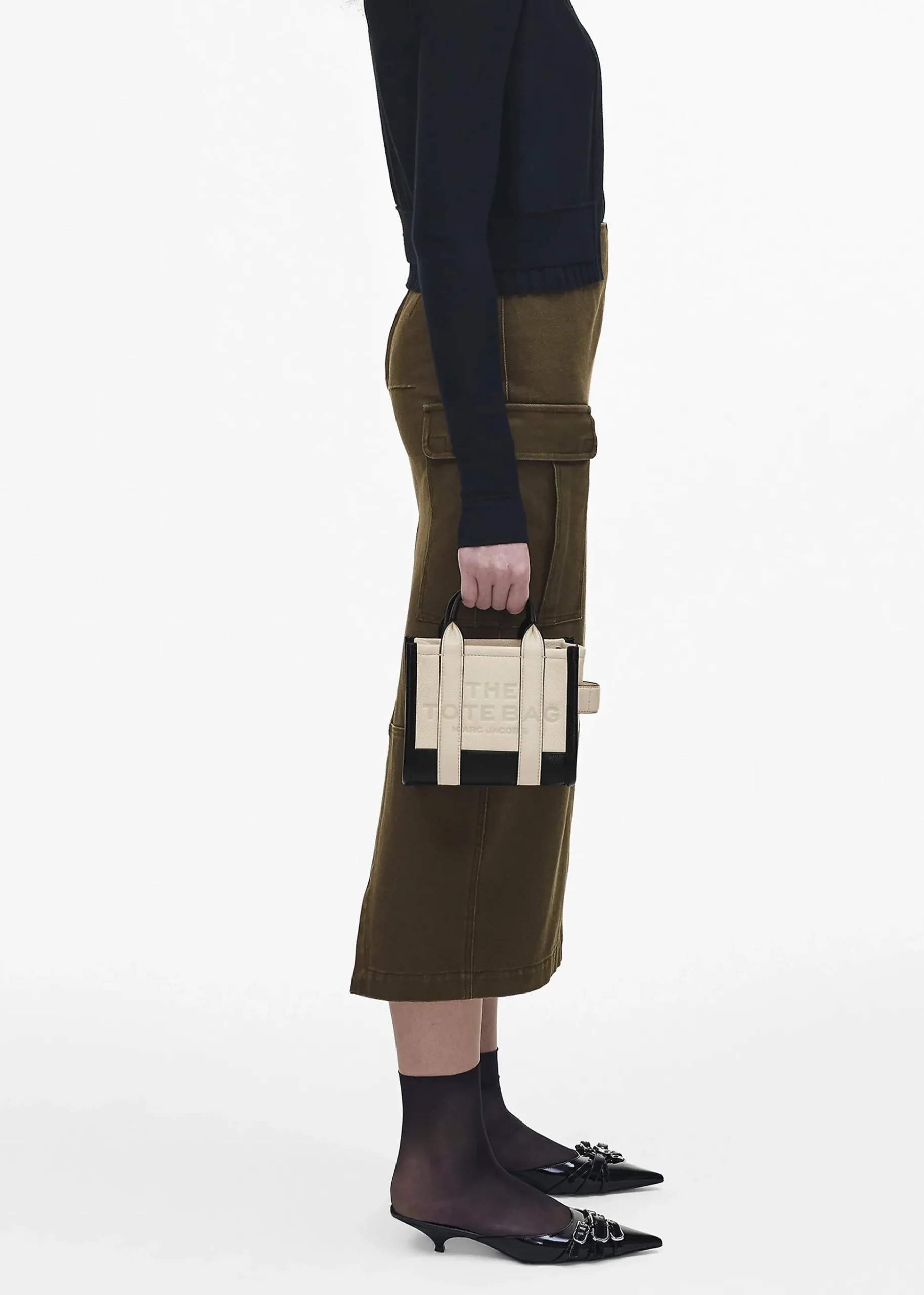 The Colorblock Leather Ivory Multi Cross-Body Tote Bag