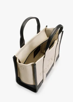 The Colourblock Small Ivory Multi Leather Tote Bag