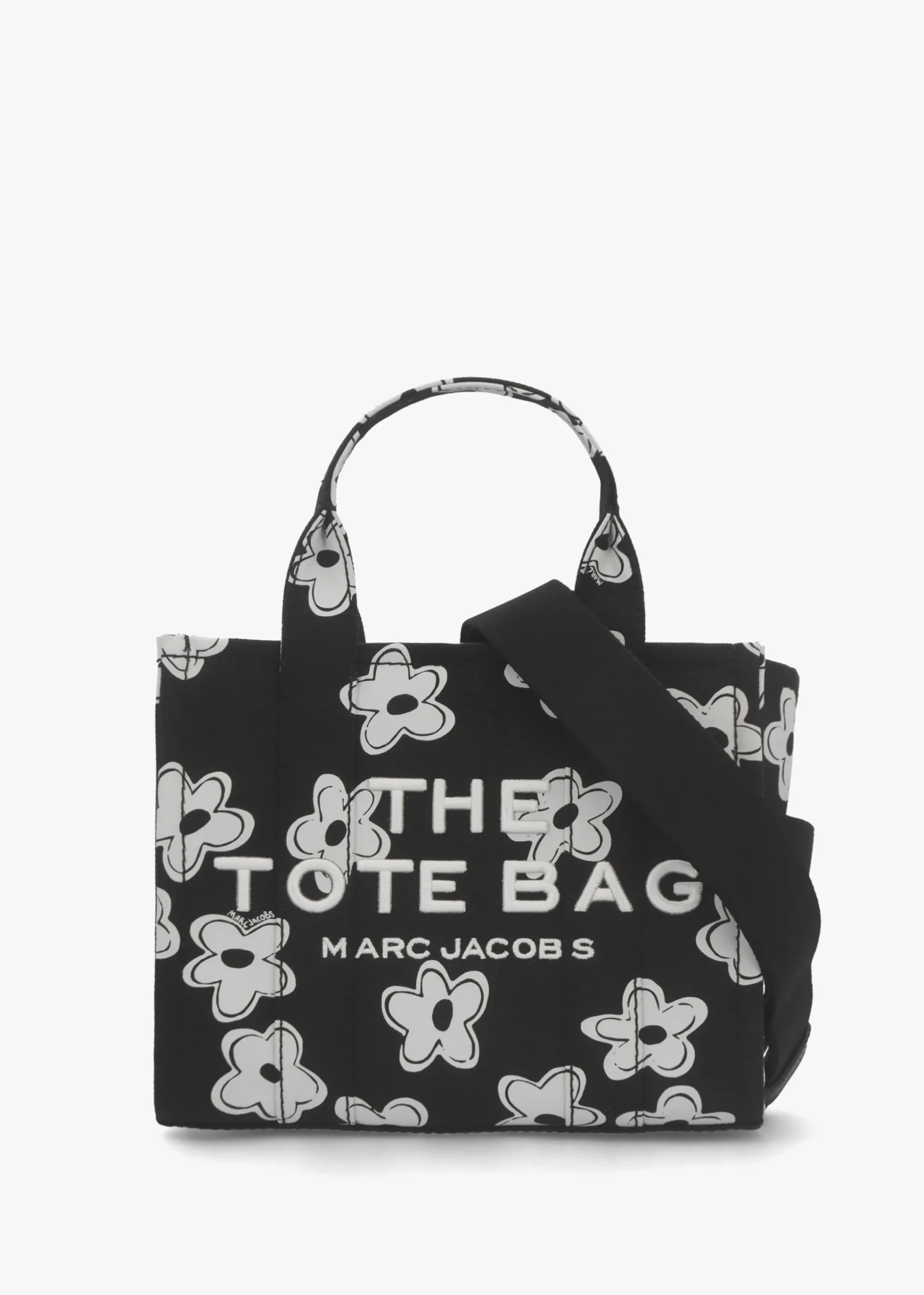 The Daisy Canvas Small Black & White Tote Bag