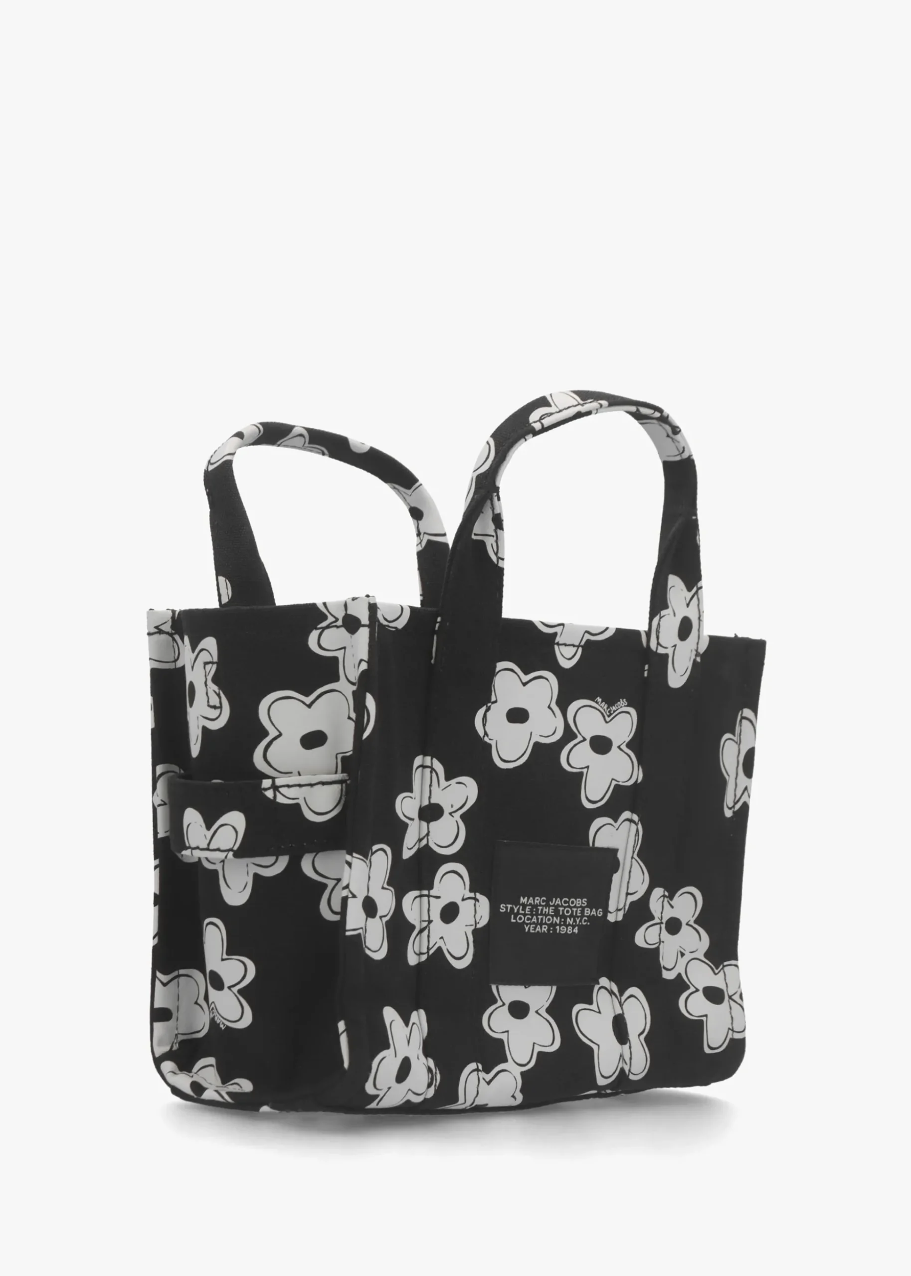 The Daisy Canvas Small Black & White Tote Bag