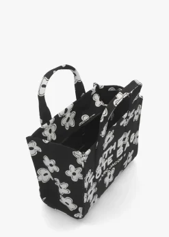 The Daisy Canvas Small Black & White Tote Bag