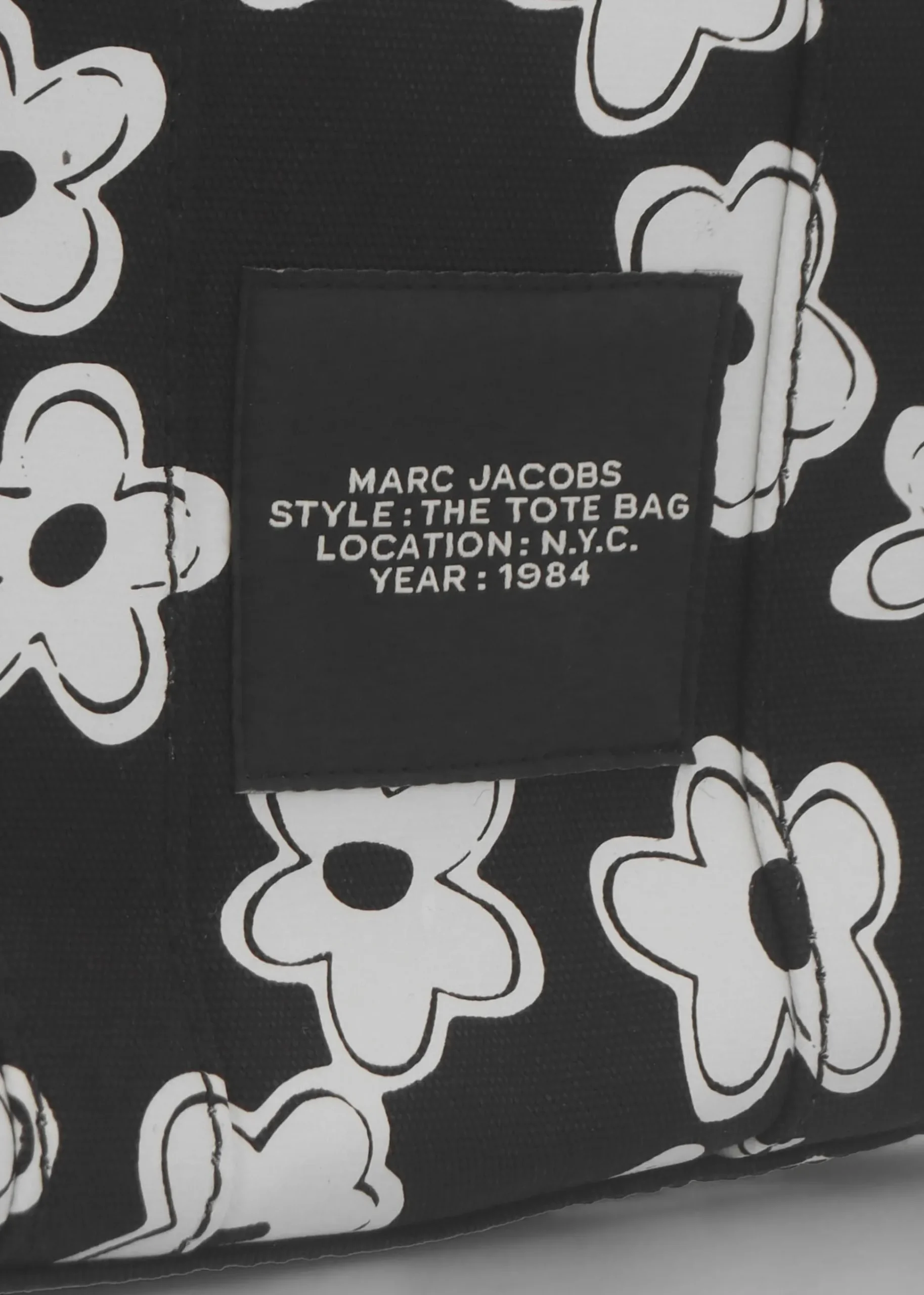 The Daisy Canvas Small Black & White Tote Bag