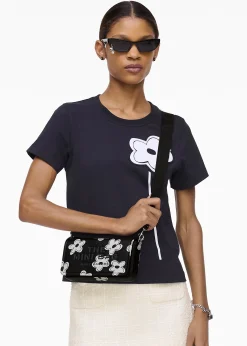 The Daisy Mini Black White Leather Cross-Body Bag