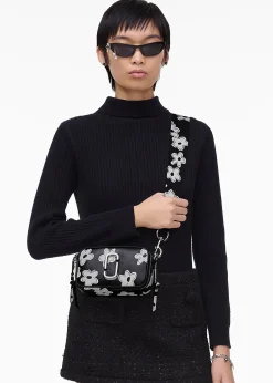 The Daisy Snapshot Black White Leather Camera Bag