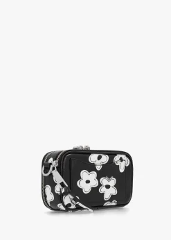 The Daisy Snapshot Black White Leather Camera Bag