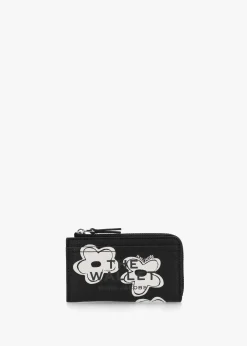 The Daisy Top Zip Multi Black White Wallet