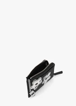 The Daisy Top Zip Multi Black White Wallet