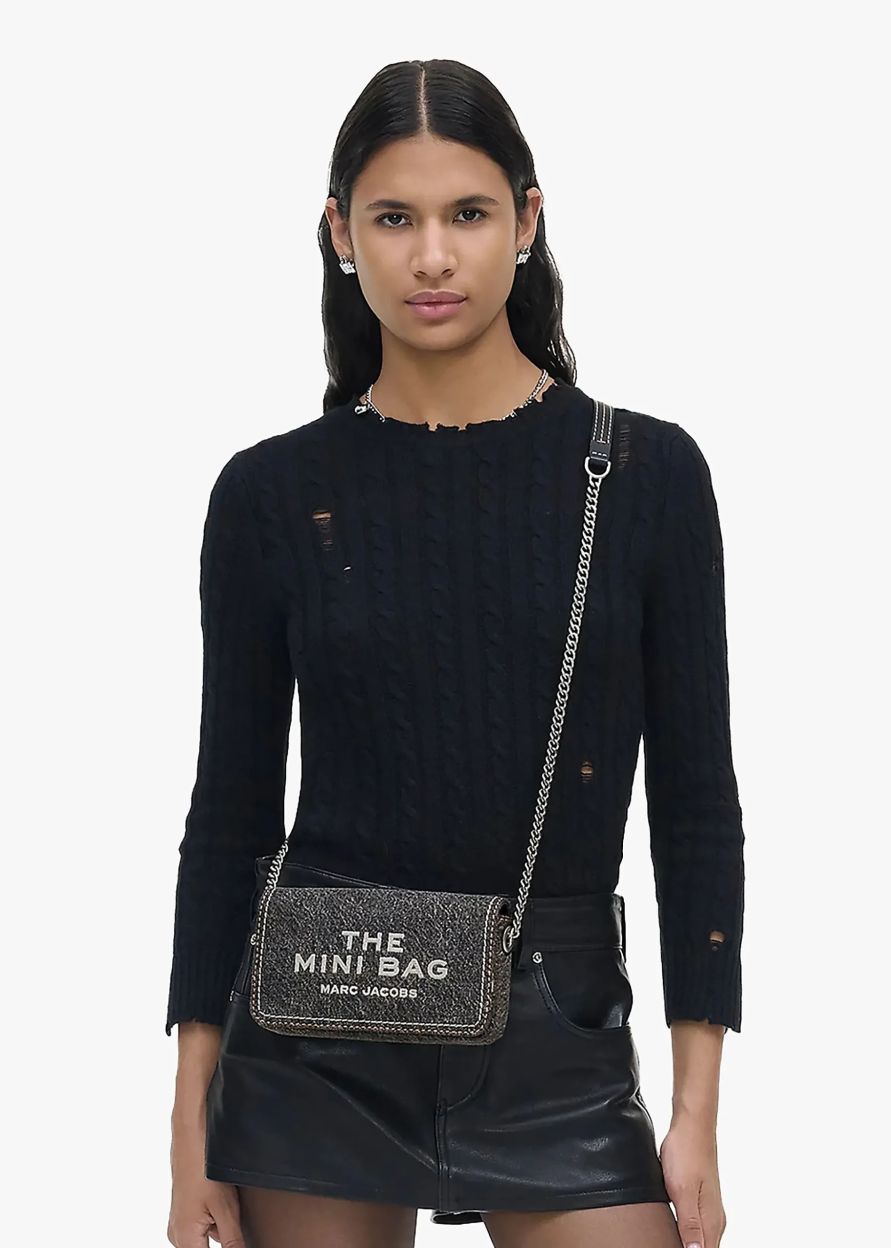 The Denim Chain Black Wash Mini Cross-Body Bag