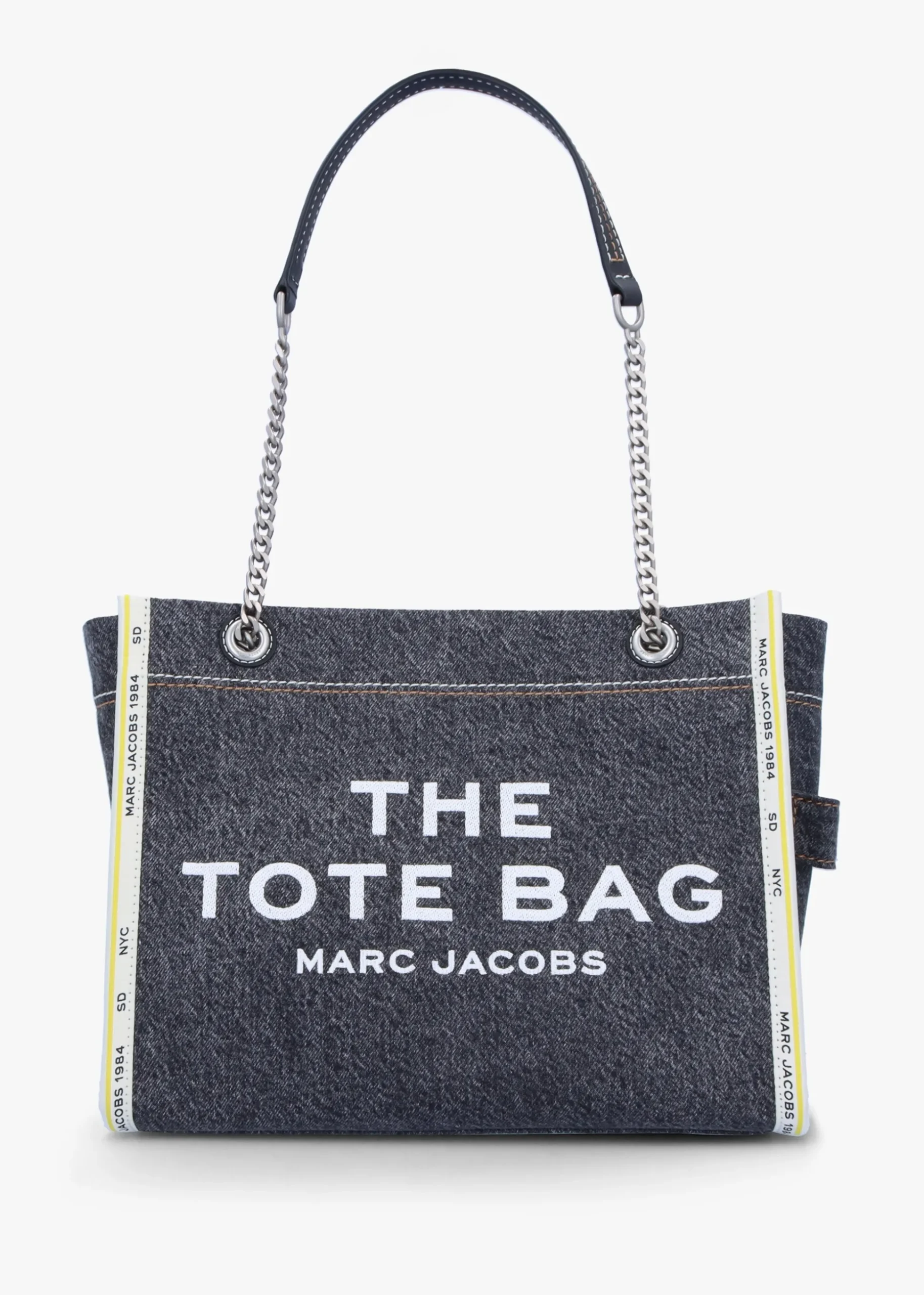 The Denim Chain Medium Black Wash Tote Bag