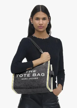 The Denim Chain Medium Black Wash Tote Bag