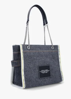 The Denim Chain Medium Black Wash Tote Bag