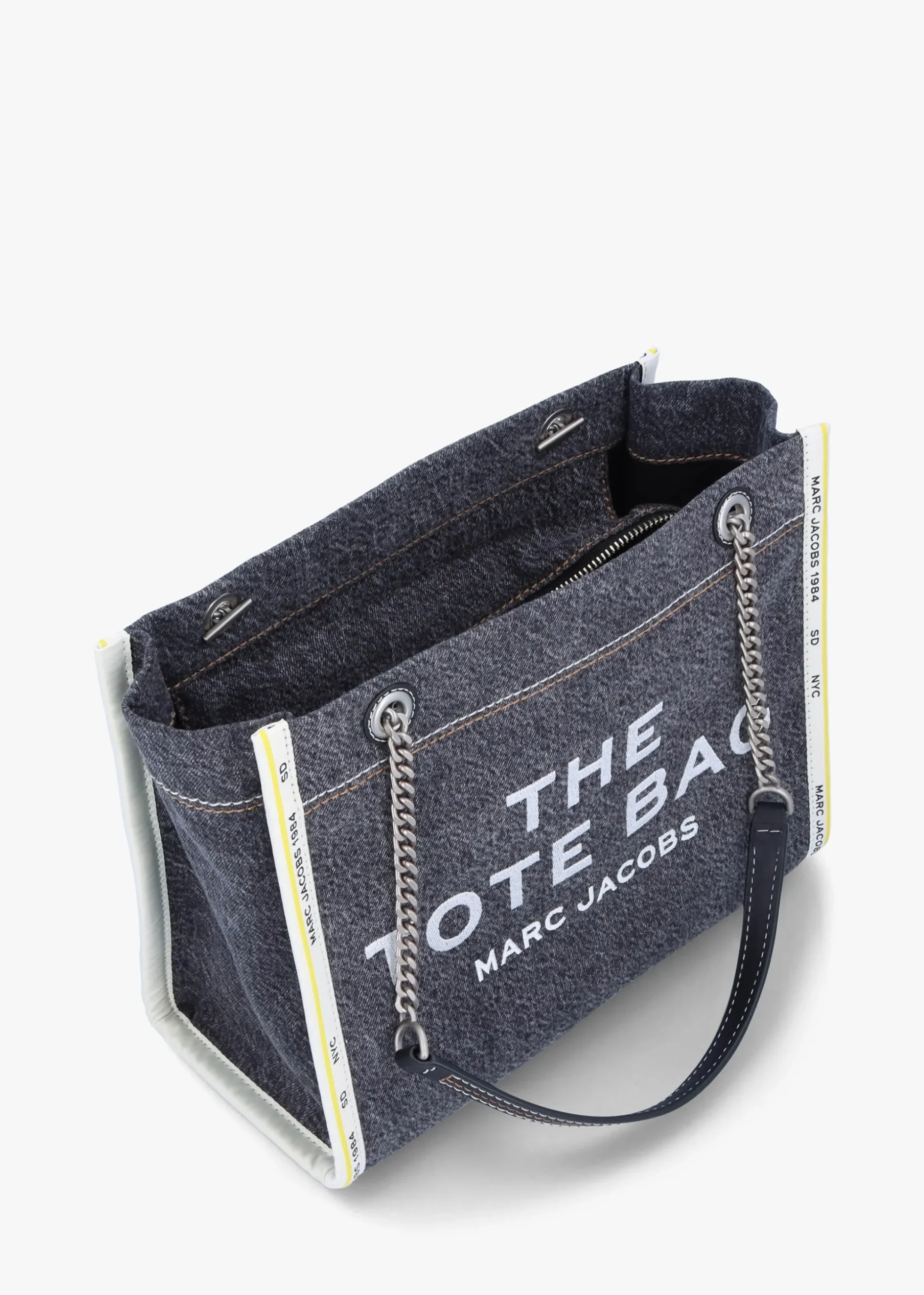 The Denim Chain Medium Black Wash Tote Bag