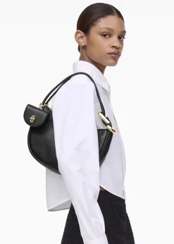 The Dual Black Leather Hobo Bag