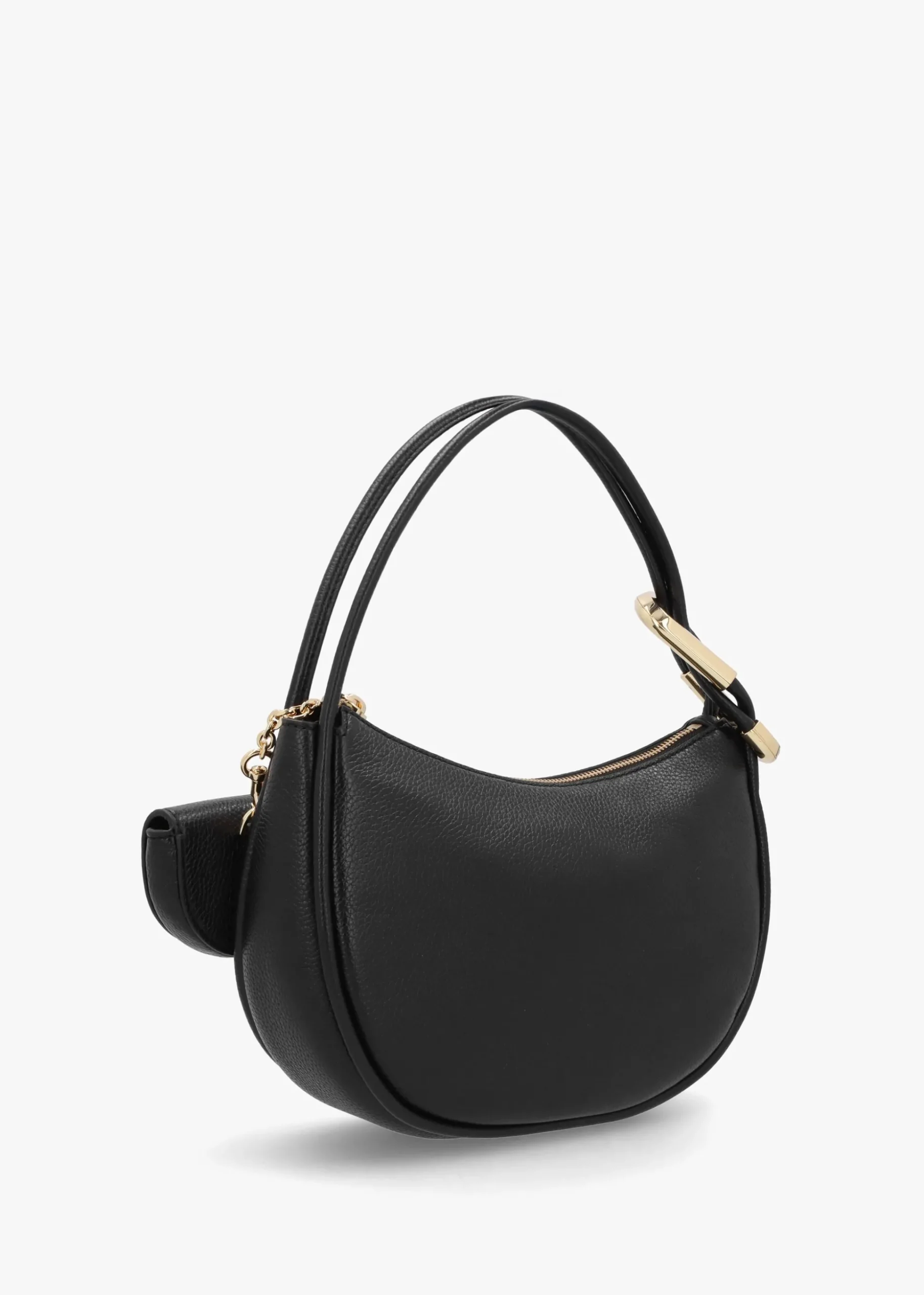 The Dual Black Leather Hobo Bag