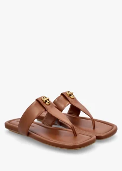 The Dual T Strap Brandy Leather Sandals