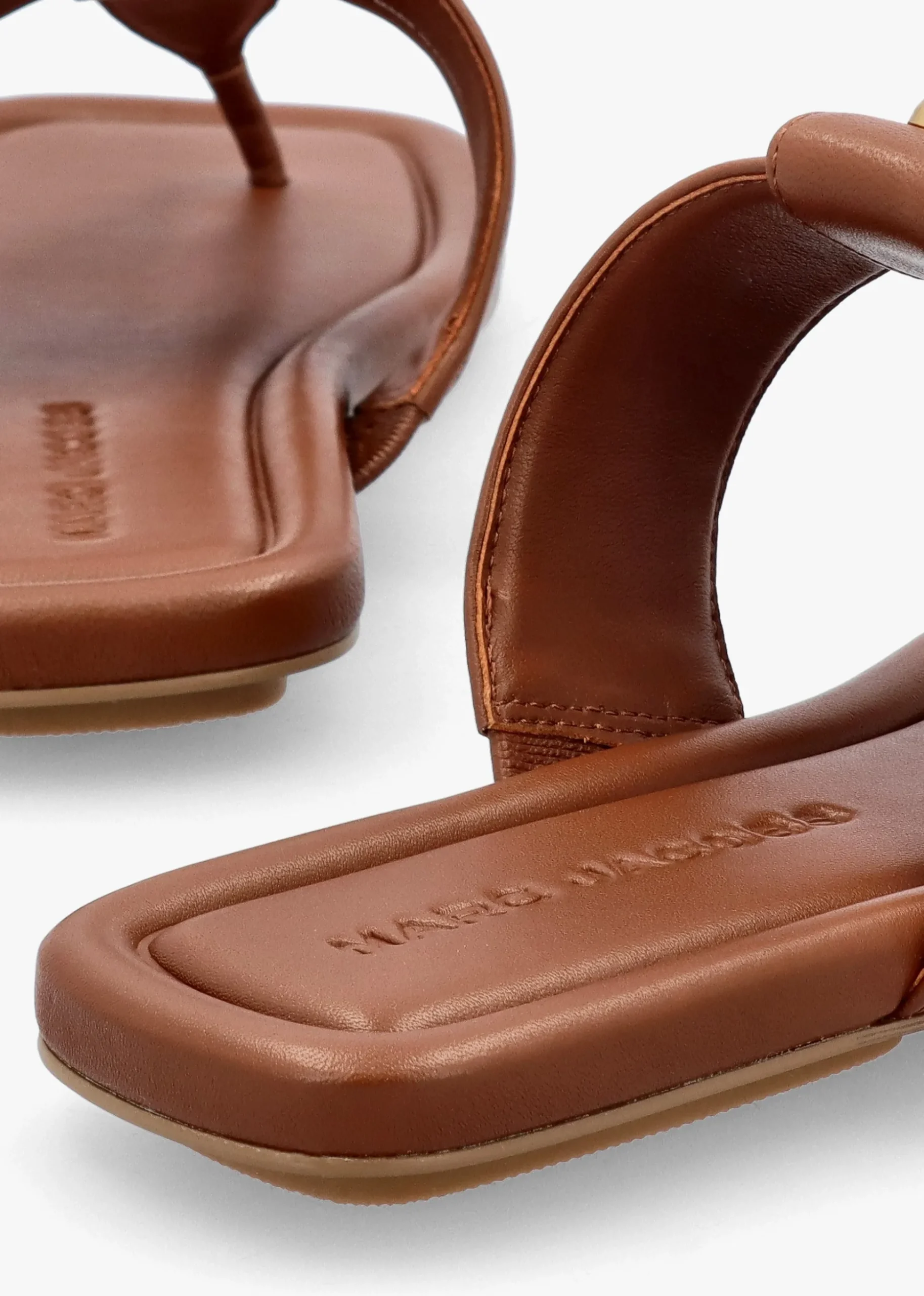 The Dual T Strap Brandy Leather Sandals