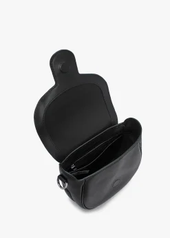 The J Marc Small Black Leather Saddle Bag