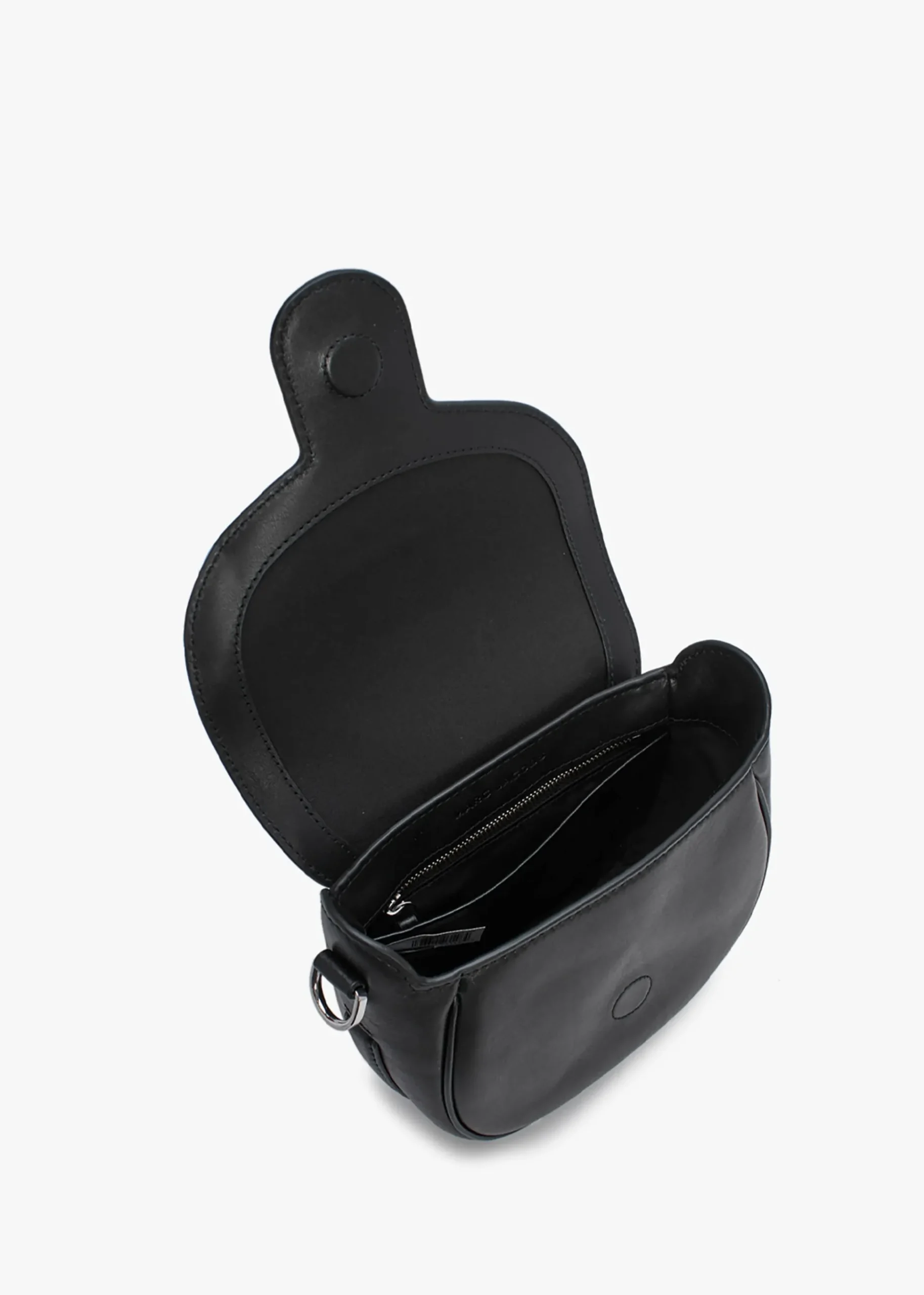 The J Marc Small Black Leather Saddle Bag