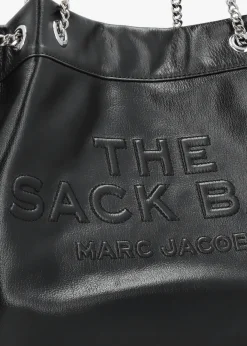 The Large Black Leather Chain Sack Bag