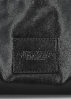 The Large Black Leather Chain Sack Bag
