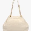 The Large Cloud White Leather Chain Sack Bag