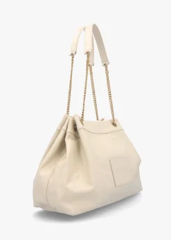 The Large Cloud White Leather Chain Sack Bag