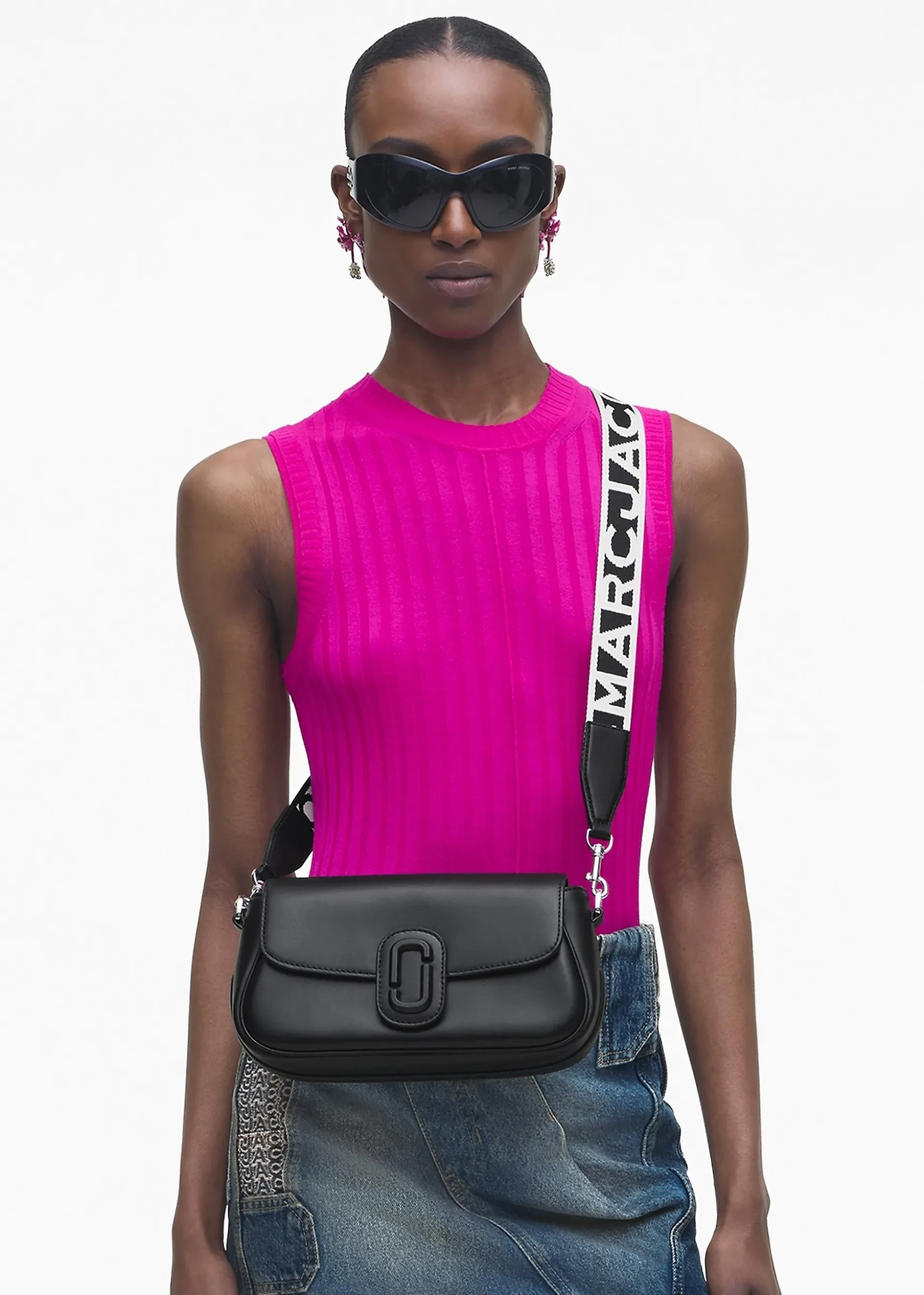 The Large Clover Black Leather Shoulder Bag