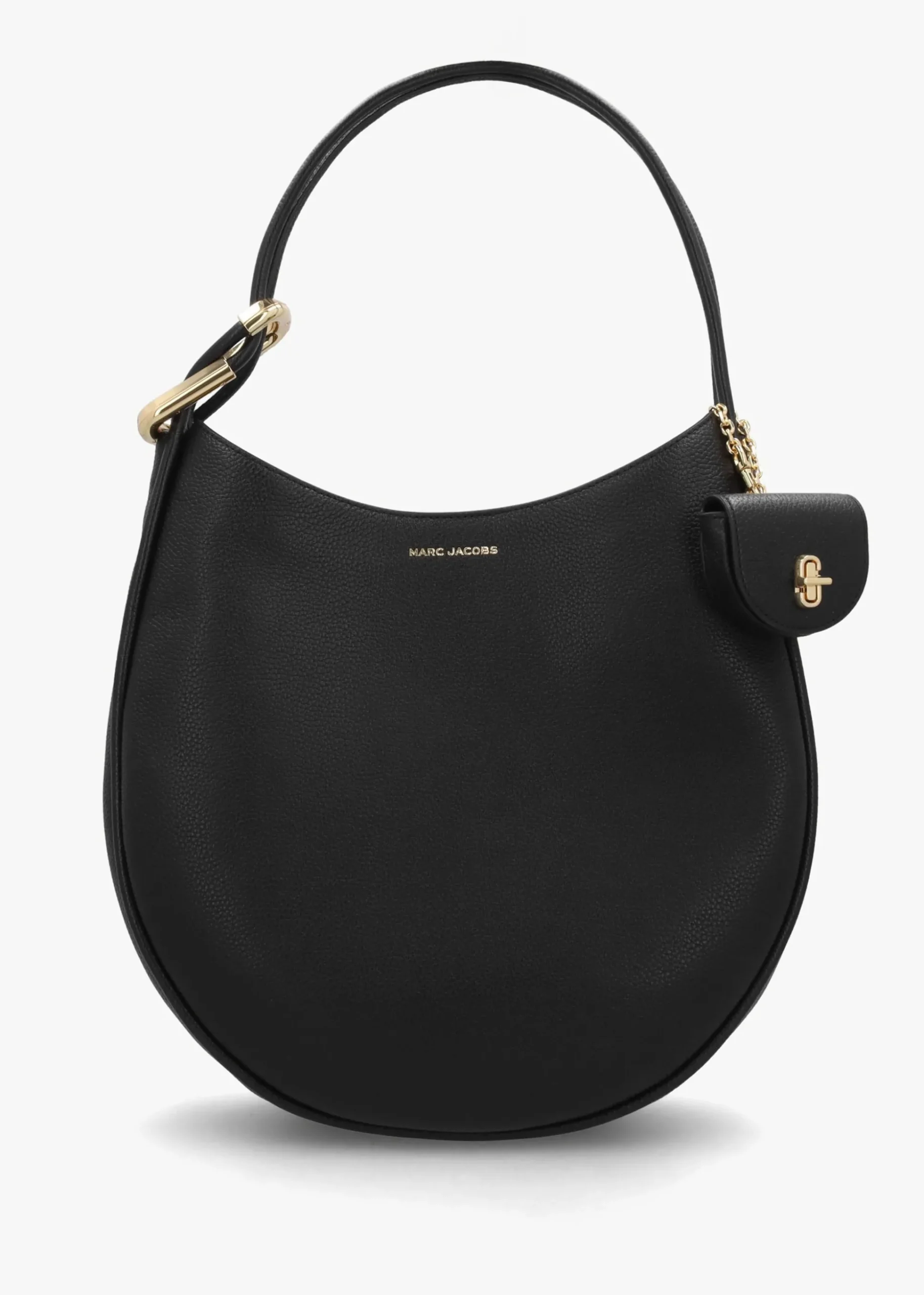 The Large Dual Black Leather Hobo Bag